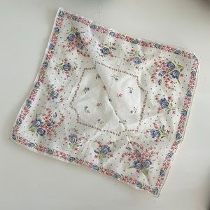 Vintage Blue Flower Handkerchief!